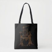 Cool Musician Cat Playing Drums Tote Bag (Voorkant)