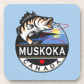 Cool Muskoka Canada Vist buiten Crest Bier Onderzetter (Voorkant)