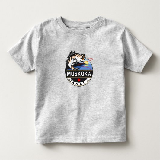 Cool Muskoka Canada Vist buiten Crest Kinder Shirts (Voorkant)