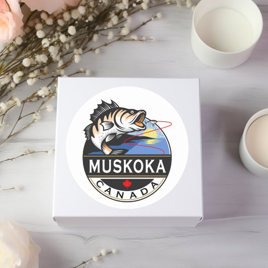 Cool Muskoka Canada Vist buiten Crest Ronde Sticker