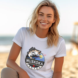 Cool Muskoka Canada Vist buiten Crest T-shirt