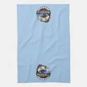 Cool Muskoka Canada Vist buiten Crest Theedoek (Verticaal)