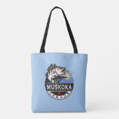 Cool Muskoka Canada Vist buiten Crest Tote Bag (Achterkant)