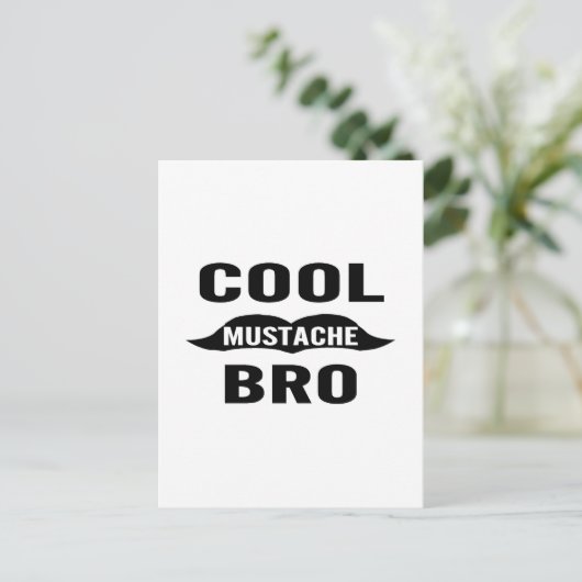 Cool Mustache Bro Briefkaart (Staand voorkant)
