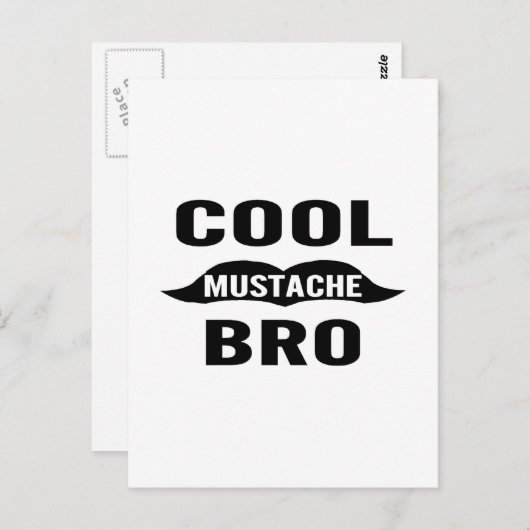 Cool Mustache Bro Briefkaart (Voorkant / Achterkant)