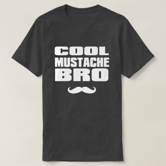 Cool Mustache Bro T-shirt (Design voorkant)