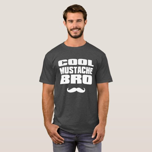 Cool Mustache Bro T-shirt (Voorkant volledig)