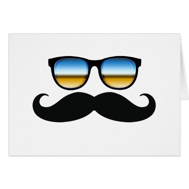 Cool Mustache onder Shades (Voorkant Horizontaal)
