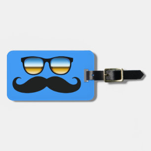 Cool Mustache onder Shades Bagagelabel