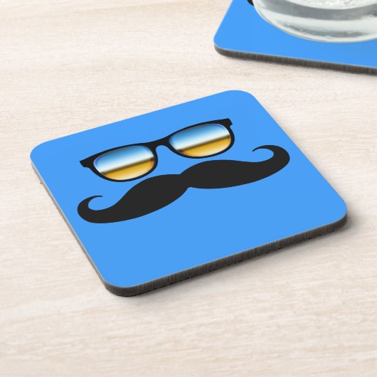 Cool Mustache onder Shades Bier Onderzetter (Linkerzijde)