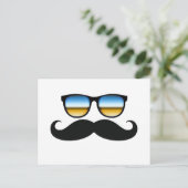 Cool Mustache onder Shades Briefkaart (Staand voorkant)