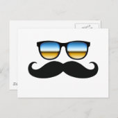 Cool Mustache onder Shades Briefkaart (Voorkant / Achterkant)