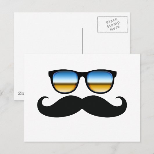 Cool Mustache onder Shades Briefkaart (Voorkant / Achterkant)