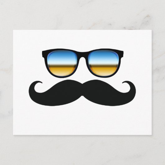 Cool Mustache onder Shades Briefkaart (Voorkant)