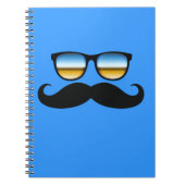 Cool Mustache onder Shades Notitieboek (Voorkant)