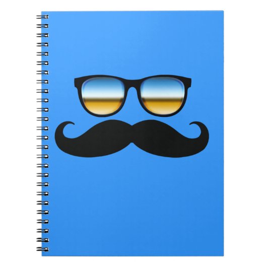 Cool Mustache onder Shades Notitieboek (Voorkant)