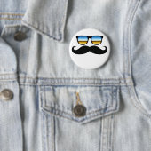 Cool Mustache onder Shades Ronde Button 5,7 Cm (In situ)