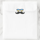 Cool Mustache onder Shades Ronde Sticker (Tas)