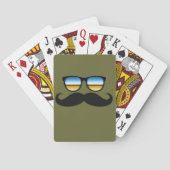 Cool Mustache onder Shades Speelkaarten (Achterkant)
