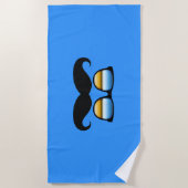 Cool Mustache onder Shades Strandlaken (Voorkant)
