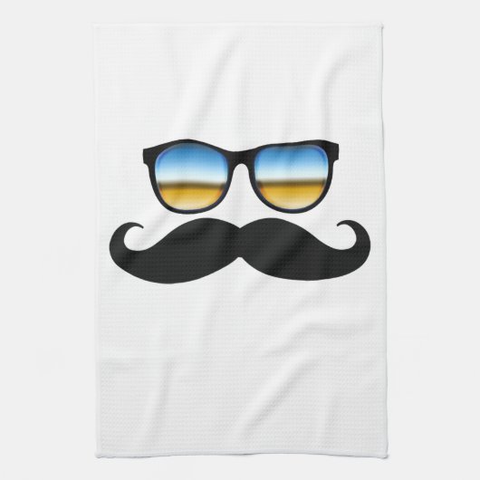 Cool Mustache onder Shades Theedoek (Verticaal)
