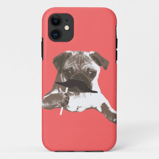 Cool Mustache Pug iPhone 5 Hoesje (Achterkant)