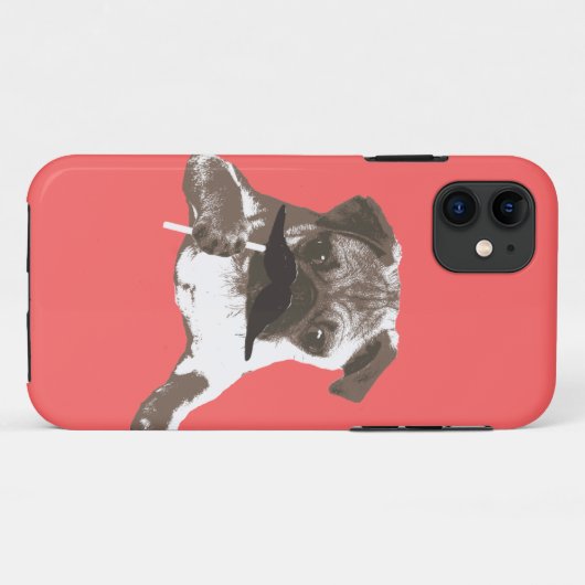 Cool Mustache Pug iPhone 5 Hoesje (Achterkant (horizontaal))