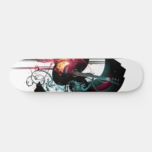 Cool Muziek Grafisch met Guitar Skateboard (Horizontaal)