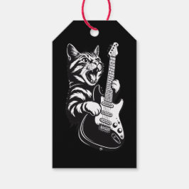 Cool Muziek Liefde | Rock Kat die Elektrische Gita Cadeaulabel