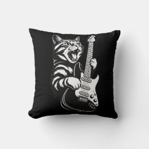 Cool Muziek Liefde Rock Kat die Elektrische Gita Kussen