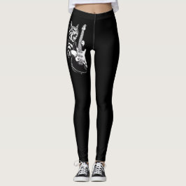 Cool Muziek Liefde | Rock Kat die Elektrische Gita Leggings
