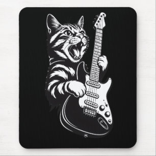 Cool Muziek Liefde Rock Kat die Elektrische Gita Muismat