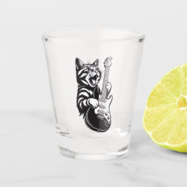 Cool Muziek Liefde | Rock Kat die Elektrische Gita Shot Glas