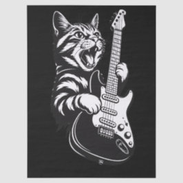 Cool Muziek Liefde | Rock Kat die Elektrische Gita Tissuepapier