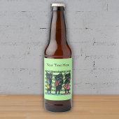 Cool Muzikaal Zwart Katten Instrumenten Bladmuziek Bier Etiket