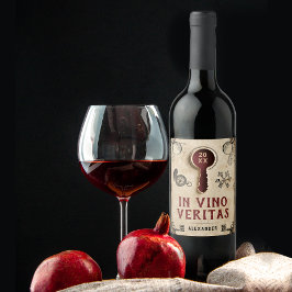 Cool  Mysterie Rode Escape Room Latijnse woorden Wijn Etiket