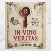 Cool  Mysterie Rode Escape Room Latijnse woorden Wijn Etiket (Enkel label)