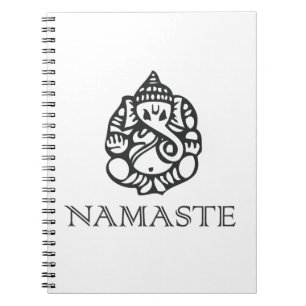 Cool Namaste Ganesh Design B/W Notitieboek