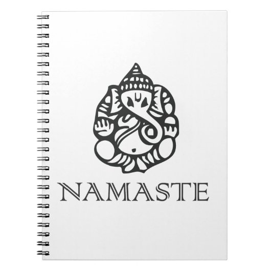 Cool Namaste Ganesh Design B/W Notitieboek (Voorkant)