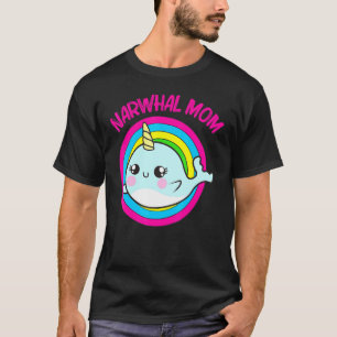 Cool Narwhal voor mam Moeder Rainbow Tusk Zee Unic T-shirt