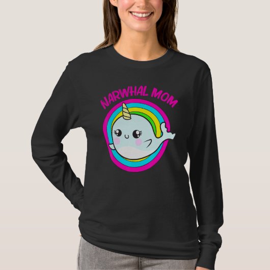 Cool Narwhal voor mam Moeder Rainbow Tusk Zee Unic T-shirt (Voorkant)