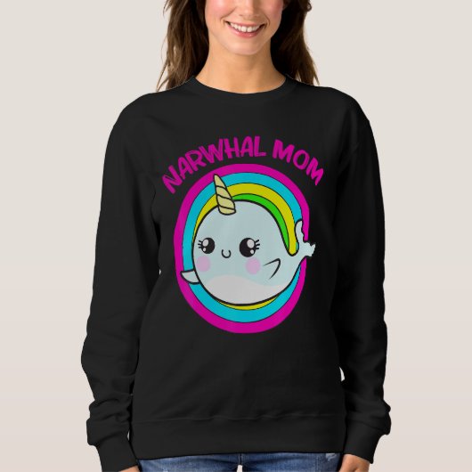 Cool Narwhal voor mam Moeder Rainbow Tusk Zee Unic Trui (Voorkant)