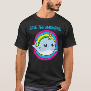 Cool Narwhal voor mannen regenboogstaartvlies Zee T-shirt