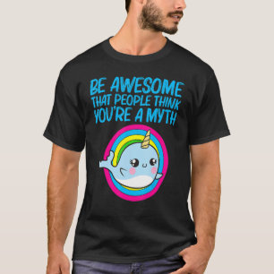 Cool Narwhal voor mannen regenboogstaartvlies Zee T-shirt