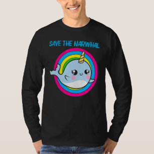 Cool Narwhal voor mannen regenboogstaartvlies Zee  T-shirt