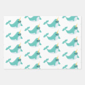 Cool Narwhals met Glasses Pattern Inpakpapier Vel (Voorkant 2)