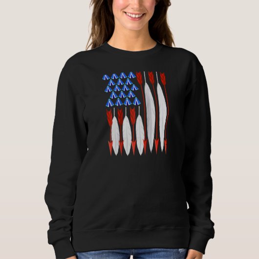 Cool Native American Flag Pride Usa Funny Patrioti Trui (Voorkant)