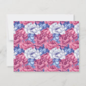 Cool Nature Peonies Flower Wedding  RSVP Kaartje (Achterkant)