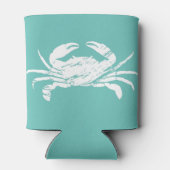 Cool nautische blauwe krab aangepaste strand Koelb Blikjeskoeler (Achterkant)