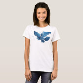 Cool Navy Abstract Bladeren Trendy T-shirt (Voorkant volledig)